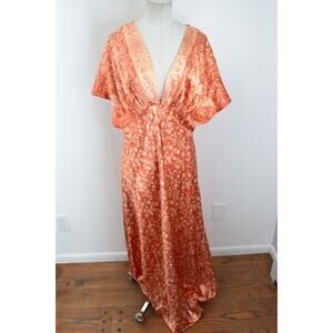 Free People Orange Floral Maxi Dress